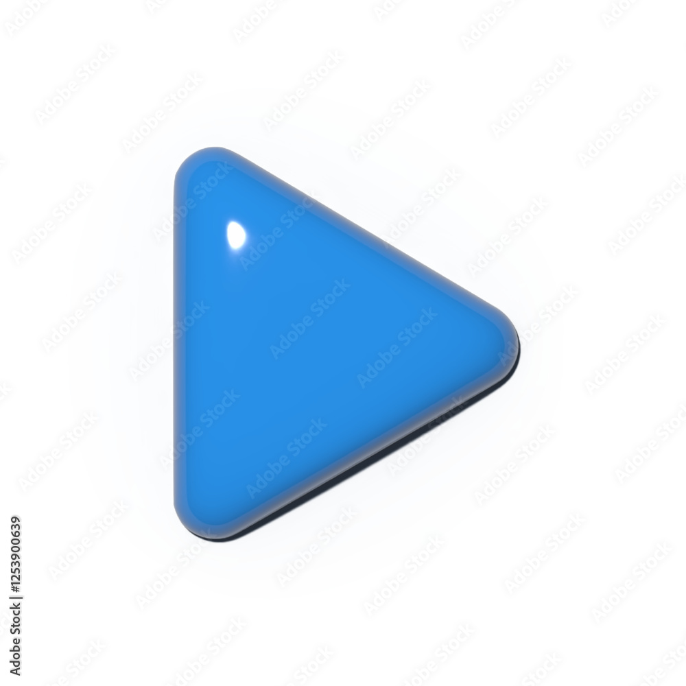 3D rendered blue play button icon Minimalist design on a clean white background Useful for app interfaces web design and promotional materials 3D rendered blue play button icon Minimalist design on a clean white background Useful for app interfaces web design and promotional materials