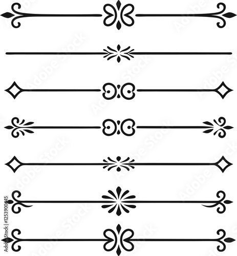 Elegant Decorative Dividers Ornamental Lines, Floral, Vintage Design Elements
