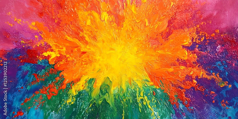 Fototapeta premium Vibrant holi powder burst for greeting cards