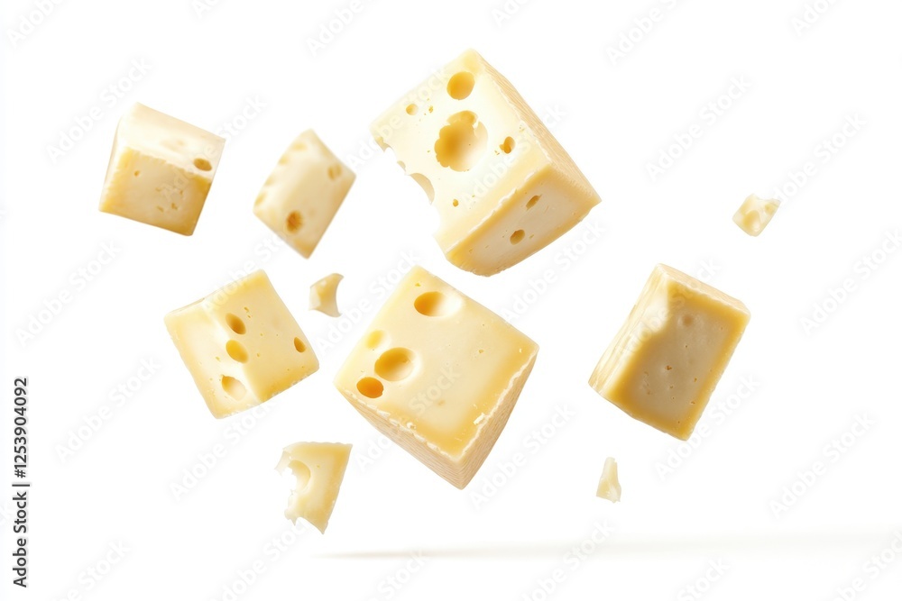 Pieces of cheese falling from above, a whimsical and playful scene Pieces of cheese falling from above, a whimsical and playful scene