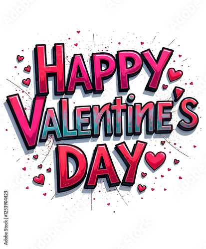 Wallpaper Mural Pink Happy valentine's day lettering wording, Hand drawn lettering phrase, Calligraphy text t shirt design, Isolated on white background, svg Files for Cutting Cricut and Silhouette, EPS 10	 Torontodigital.ca