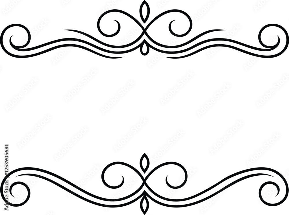 Fototapeta premium Elegant Swirls Decorative Frame Border Design Element Separator