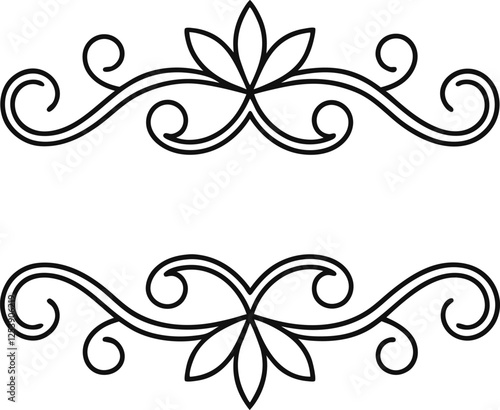 Elegant Flourish Divider Decorative Frame Vintage Floral Design Element
