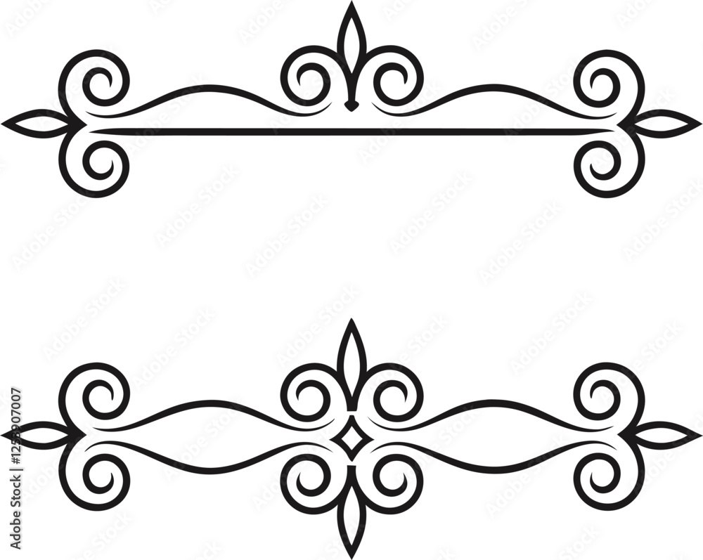 Elegant Black and White Swirl Decorative Frame Divider Design Elegant Black and White Swirl Decorative Frame Divider Design