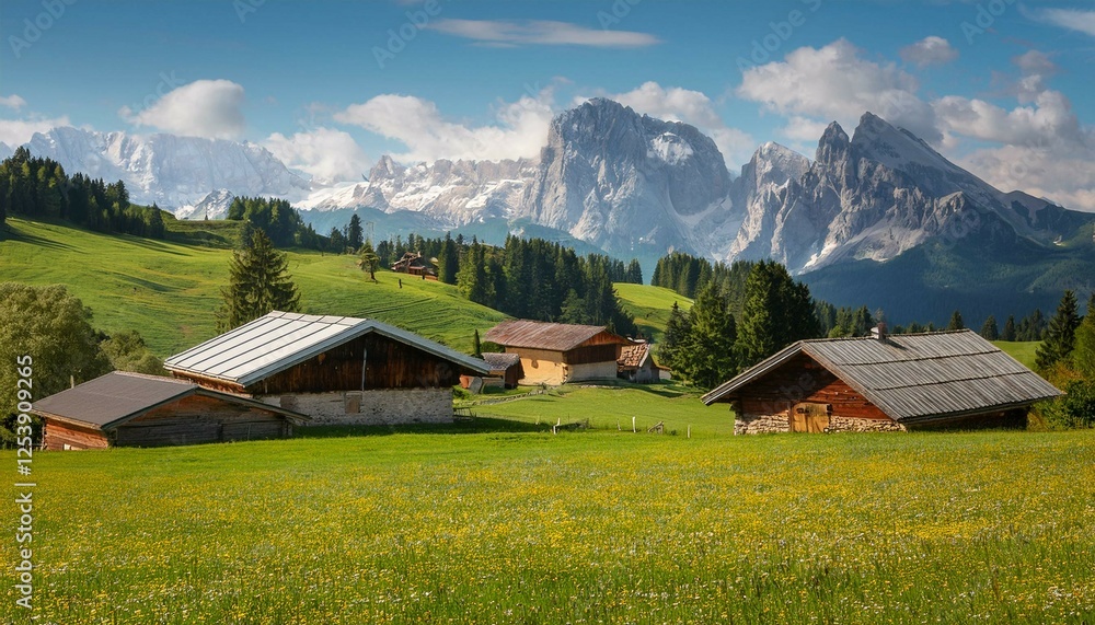 Fototapeta premium swiss alpine village
