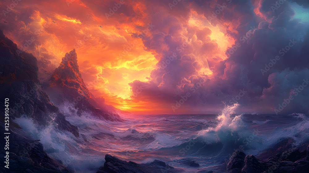 A Breathtaking Sunrise Over the Storm-Ravaged Coastline - Nature's Resilience and Beauty in Timeless Landscapes A Breathtaking Sunrise Over the Storm-Ravaged Coastline - Nature's Resilience and Beauty in Timeless Landscapes