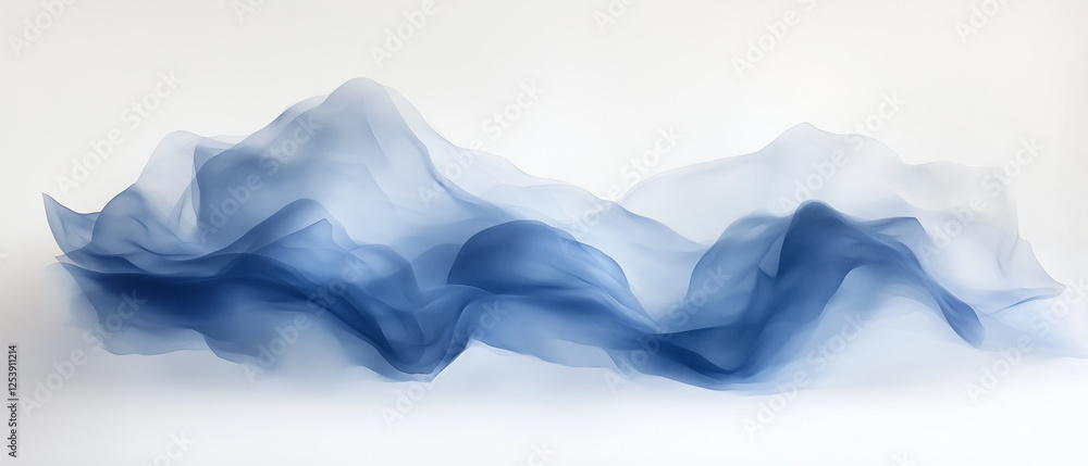 custom made wallpaper toronto digitalHyper-realistic misty blue watercolor textures flowing gently, forming a peaceful, abstract aesthetic