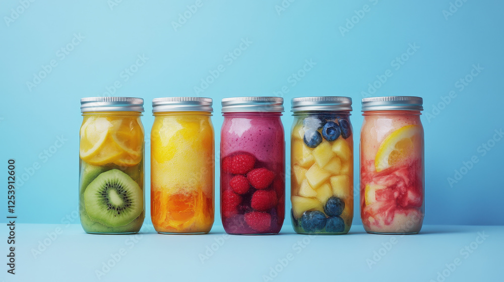 Vibrant Infused Water in Mason Jars Vibrant Infused Water in Mason Jars