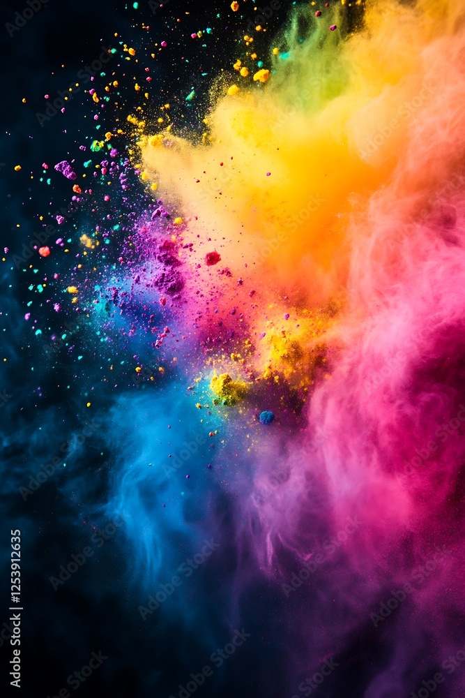 Cosmic energy waves with holi powder particles Cosmic energy waves with holi powder particles