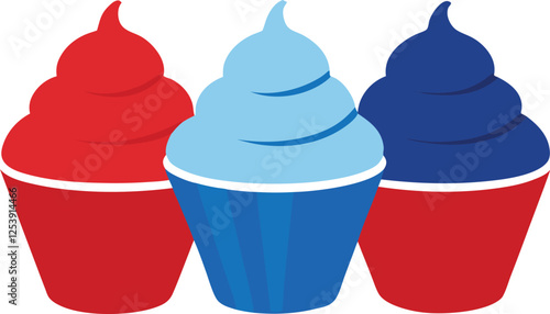 USA Celebration Cupcakes with Colorful Frosting – Digital Art