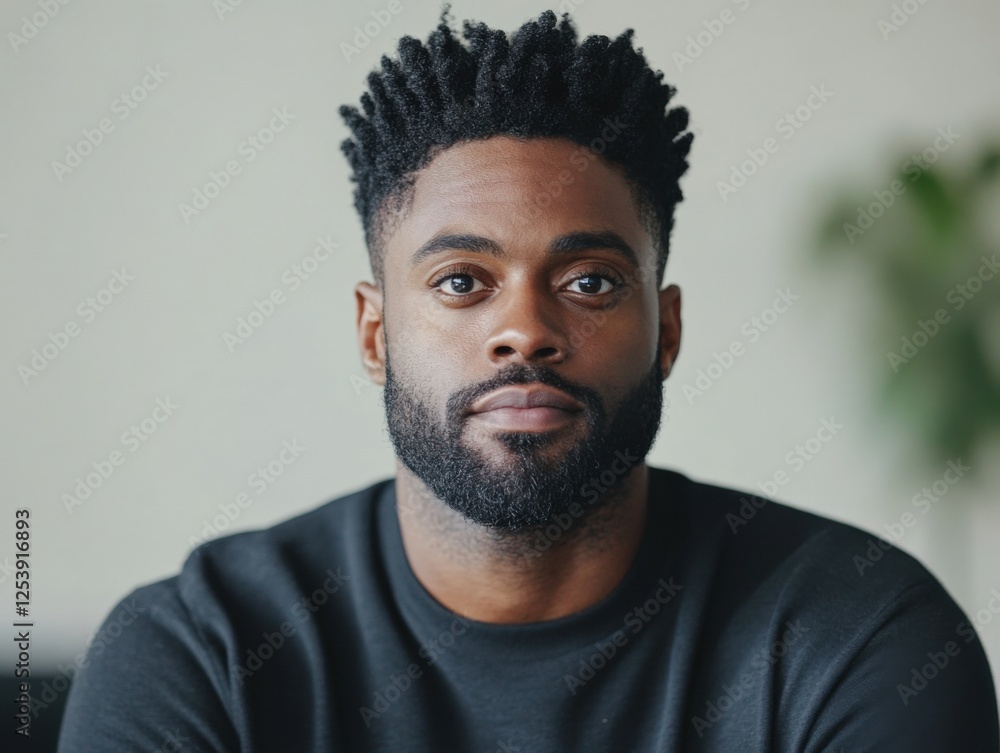 portrait of a man with textured hair and beard portrait of a man with textured hair and beard