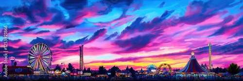 county fair filled with rides