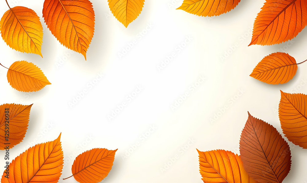 Fototapeta premium Vibrant Autumn Leaves Surrounding Blank Space for Text Insertion
