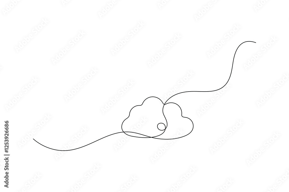 Cloud Continuous line drawing Vector illustration Cloud Continuous line drawing Vector illustration