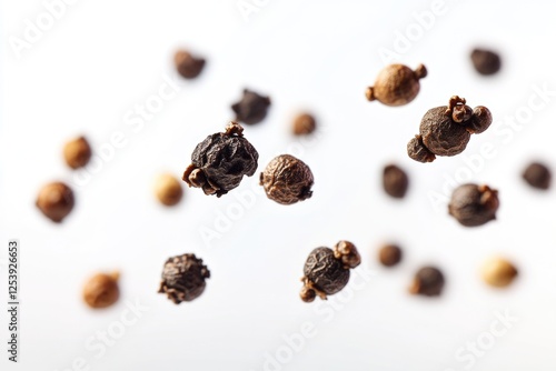 A bunch of nuts flying in the air, suitable for use as a background or decoration photo