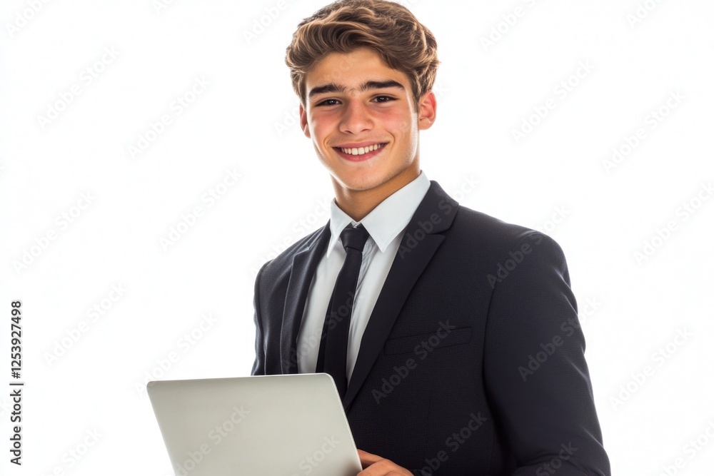 A person sitting at a desk or table with a laptop, ready for work or productivity A person sitting at a desk or table with a laptop, ready for work or productivity