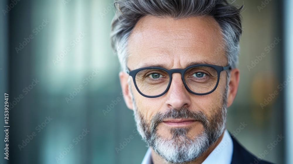 portrait of a mature man with glasses and beard portrait of a mature man with glasses and beard