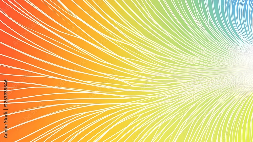 Fototapeta premium Rainbow lines converging, bright background