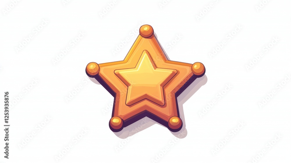 A shiny golden star icon with rounded edges and small balls at each point, symbolizing success and achievement. A shiny golden star icon with rounded edges and small balls at each point, symbolizing success and achievement.
