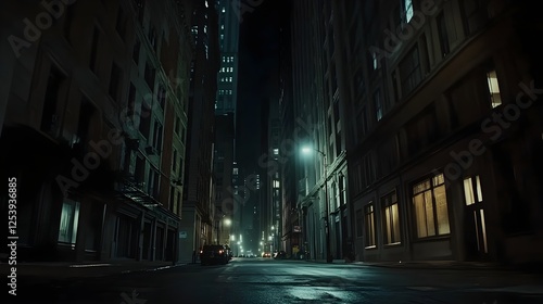 A dark, empty cyberpunk metropolis, its streets illuminated only by dying neon lights.