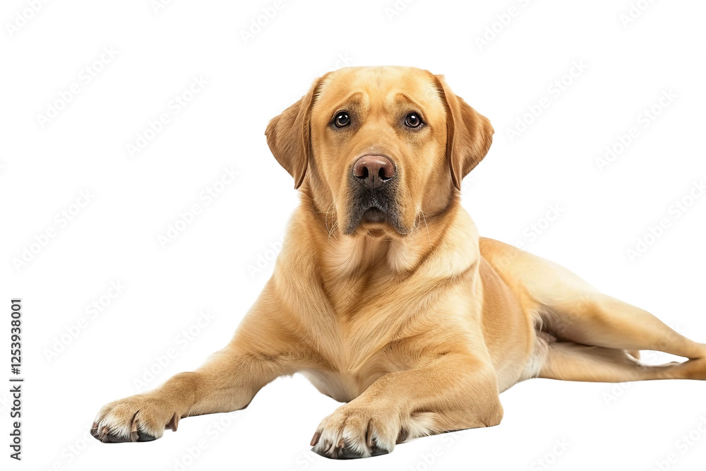 Friendly Labrador Retriever with a Sweet Temperament and Playful Energy Isolated on Transparent Background Friendly Labrador Retriever with a Sweet Temperament and Playful Energy Isolated on Transparent Background