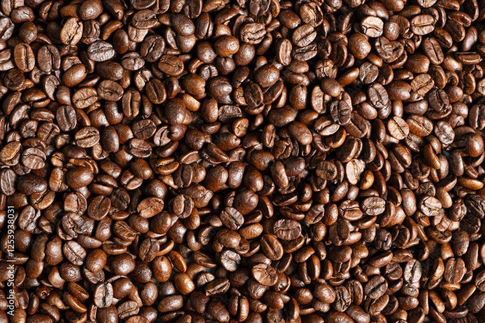 Whole Coffee Bean Coffee Background Top View Flat Lay Whole Coffee Bean Coffee Background Top View Flat Lay