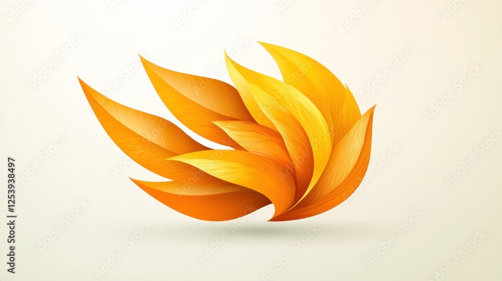 Abstract golden floral concept with dynamic wavy shapes illustration Abstract golden floral concept with dynamic wavy shapes illustration