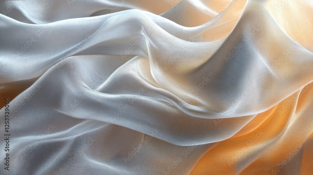 Smooth silk fabric with light catching folds and gradients Smooth silk fabric with light catching folds and gradients