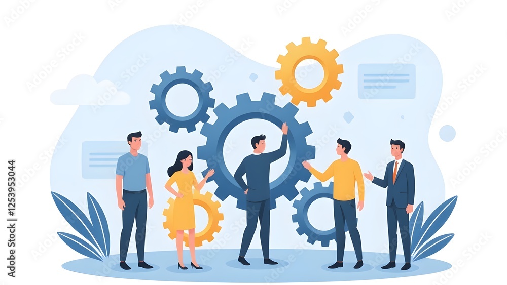 High-performance teams with gears turning High-performance teams with gears turning