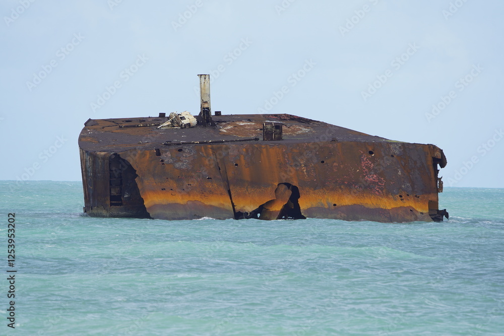 The shipwreck Mara Hope, an oil tanker, in the green ocean near Fortaleza Ceará, Brazil. The shipwreck Mara Hope, an oil tanker, in the green ocean near Fortaleza Ceará, Brazil.