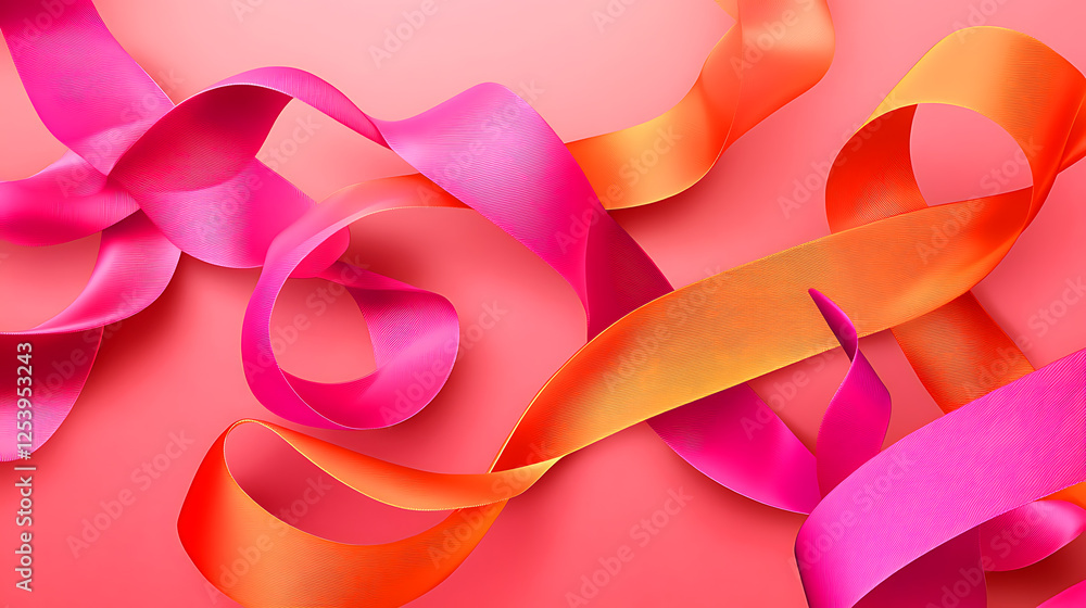 Dynamic Abstract Forms in Vibrant Hues, This image features a captivating abstract design with flowing, wavy forms in a gradient of vibrant pink, orange, and red hues. Dynamic Abstract Forms in Vibrant Hues, This image features a captivating abstract design with flowing, wavy forms in a gradient of vibrant pink, orange, and red hues.