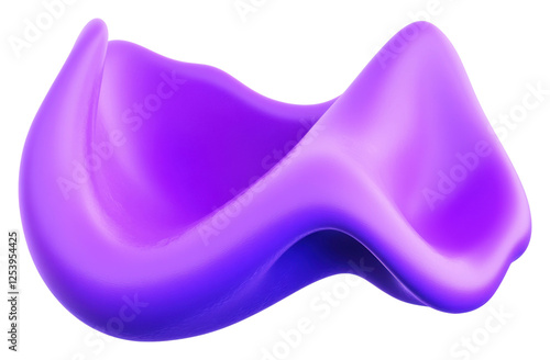Purple abstract shape on clear backdrop