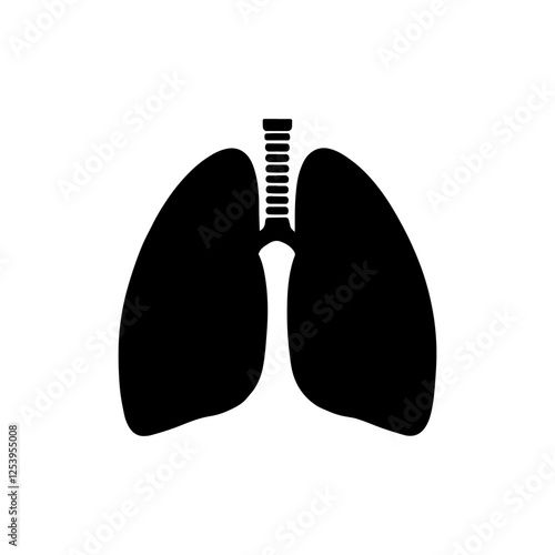 Human lungs silhouette icon vector illustration design.