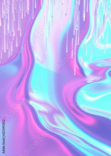 Abstract holographic iridescent rainbom y2k fluid background lliquid gradient waves surface futuristic texturemental health holo modern aesthetic trendy brutalism 3d wallpaper wallpaper background abs photo