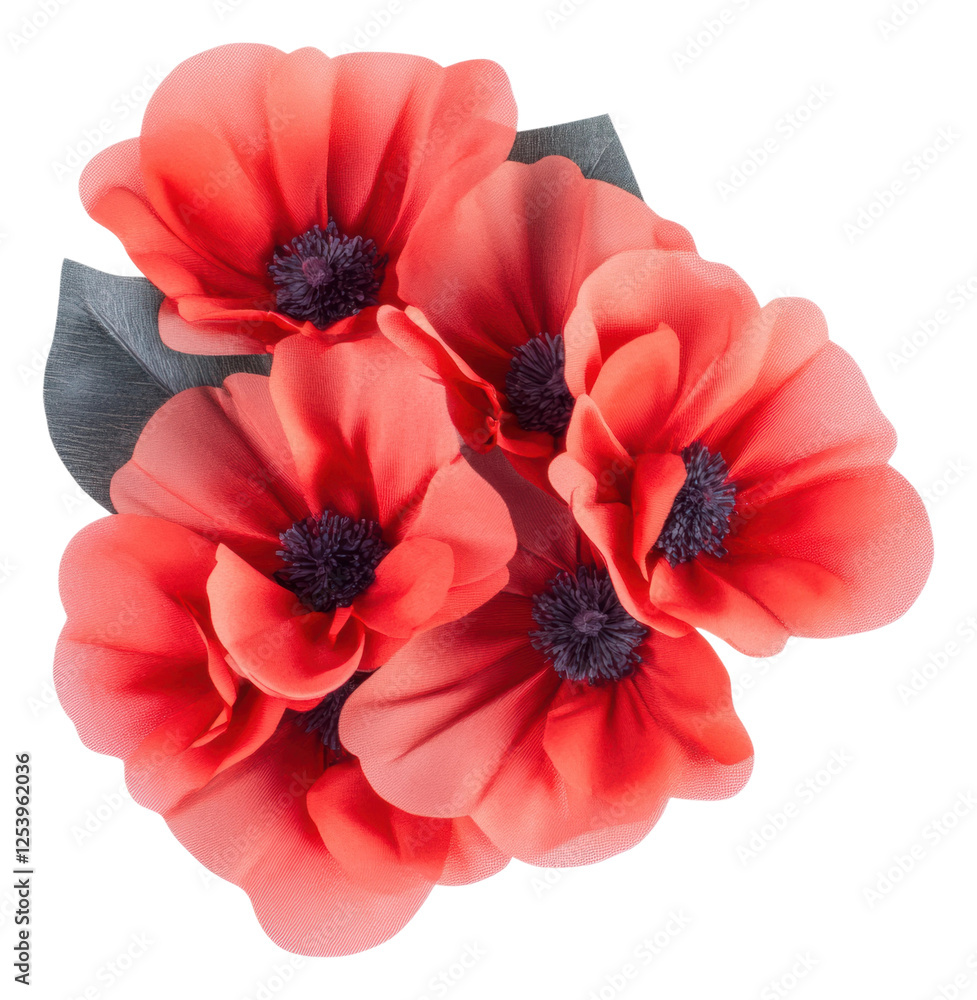 Red poppies on transparent background Red poppies on transparent background