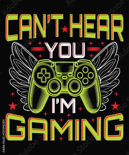 Funny Gaming T-Shirt Design with Controller, Gamer Quote, Retro Arcade, Esports Graphic, Cool Gift for Gamers