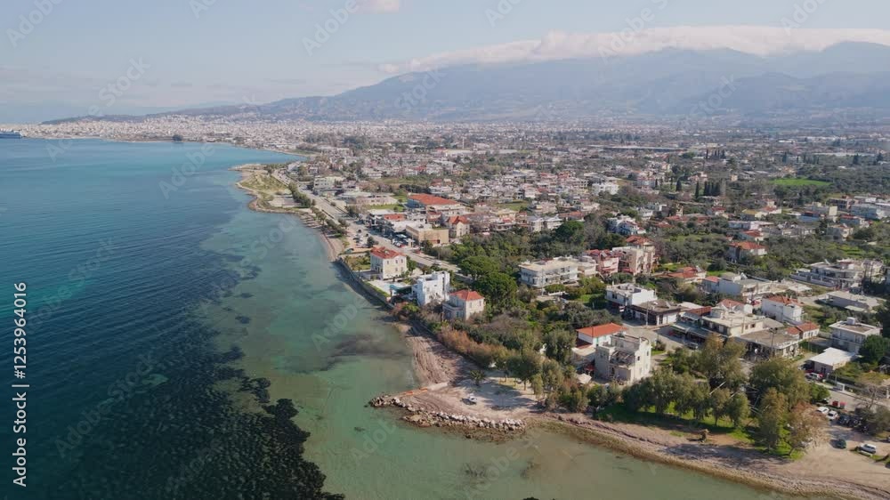 The Coast and View of the Greek Shoreline Near Tripoli, Arcadia, Greece, Europe. The Coast and View of the Greek Shoreline Near Tripoli, Arcadia, Greece, Europe.