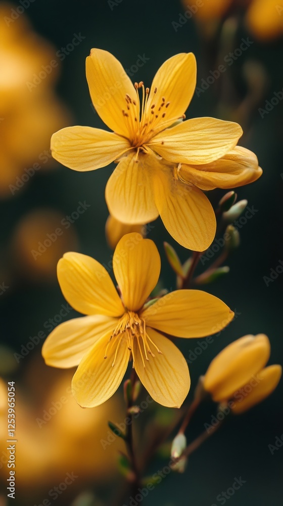 Obraz premium Vibrant yellow flowers blooming in nature