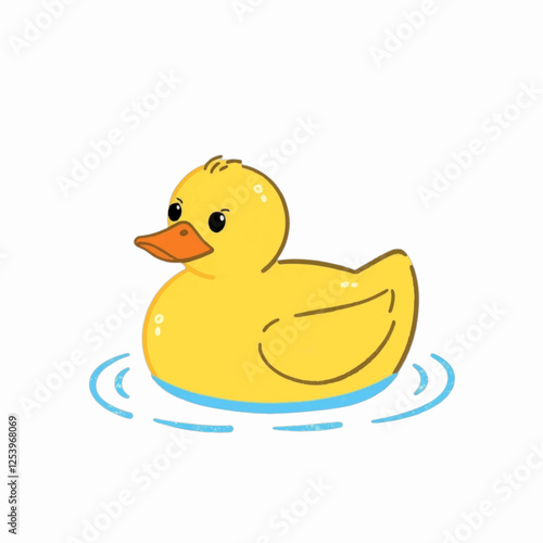 Illustration of a Rubber Duck on Isolated Background