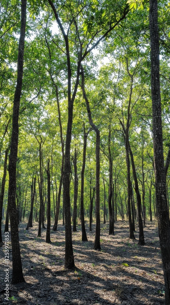 Fototapeta premium Lush trees thrive in a forest, showcasing the need for conservation for a sustainable future