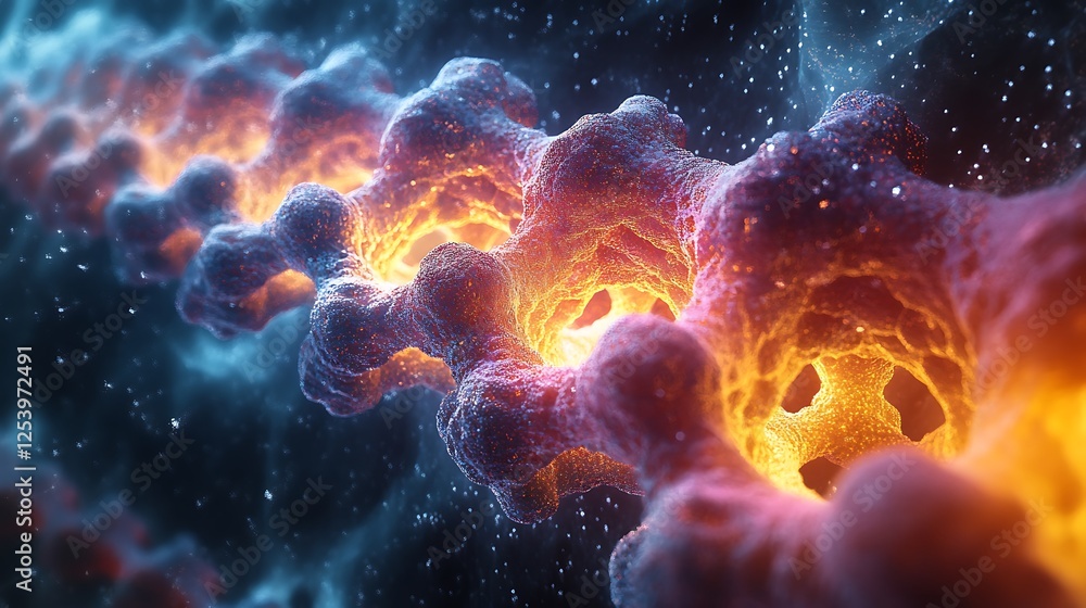 A highly detailed depiction of molecules arranged in a symmetrical and colorful lattice formation A highly detailed depiction of molecules arranged in a symmetrical and colorful lattice formation