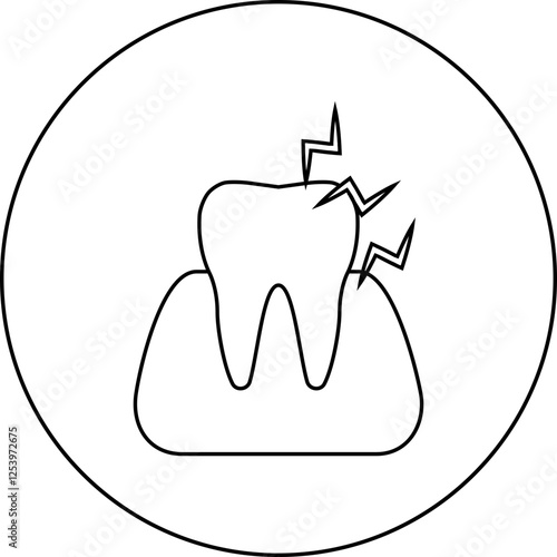 Illustration of toothache and gums icon