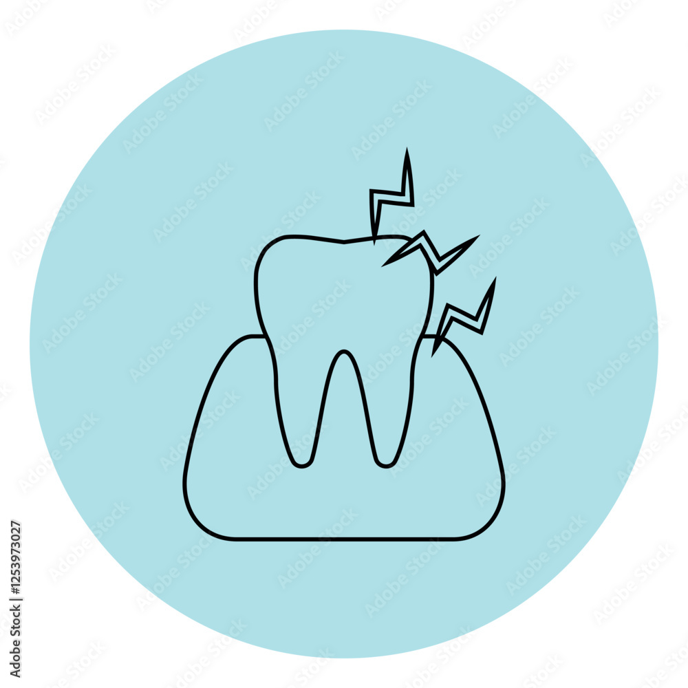 Sticker of healthy shiny teeth and gums Sticker of healthy shiny teeth and gums