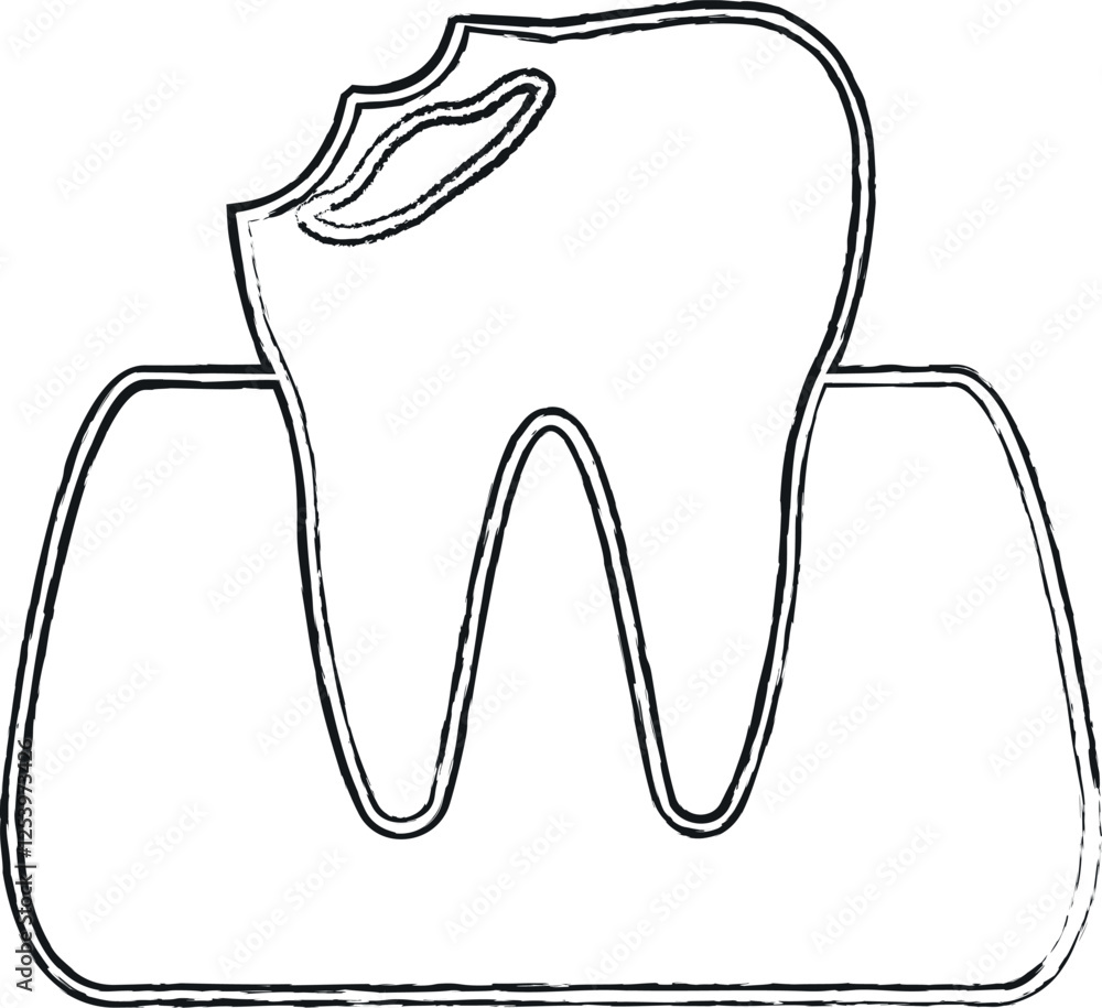 Illustration of a tooth with caries icon Illustration of a tooth with caries icon