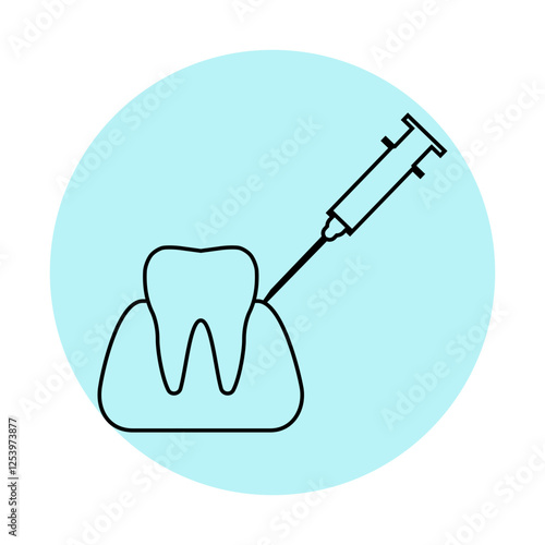 Tooth sticker with syringe for dental anesthesia