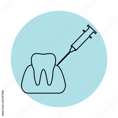 Tooth sticker with syringe for dental anesthesia
