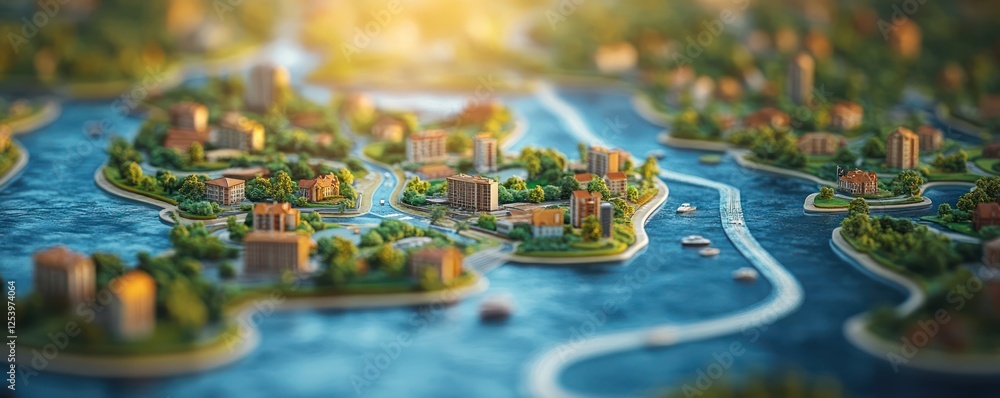 Obraz premium Personalized travel experiences visualized with a digital map suggesting attractions based on user location and preferences