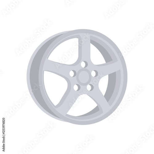 Alloy Wheel,  Automotive Flat Illustration Isolated
