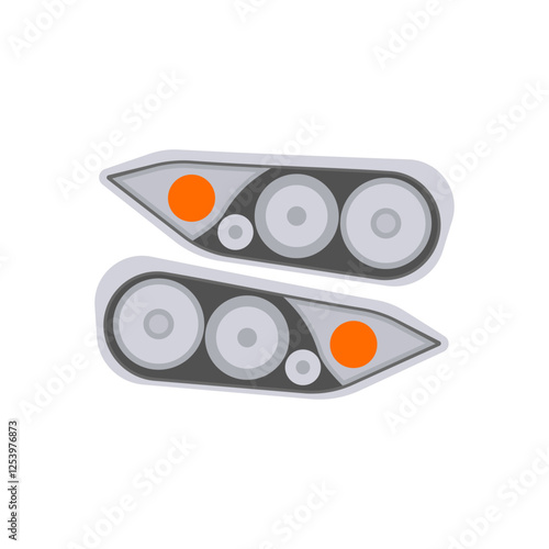 Headlight,  Automotive Flat Illustration Isolated