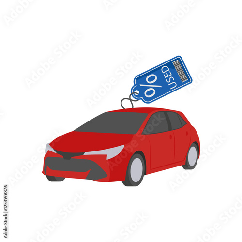 Used Cars,  Automotive Flat Illustration Isolated